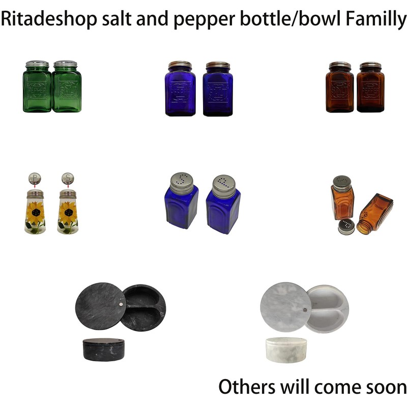 Ritadeshop Depression Style Glass Salt and Pepper Shakers (Cobalt Blue)