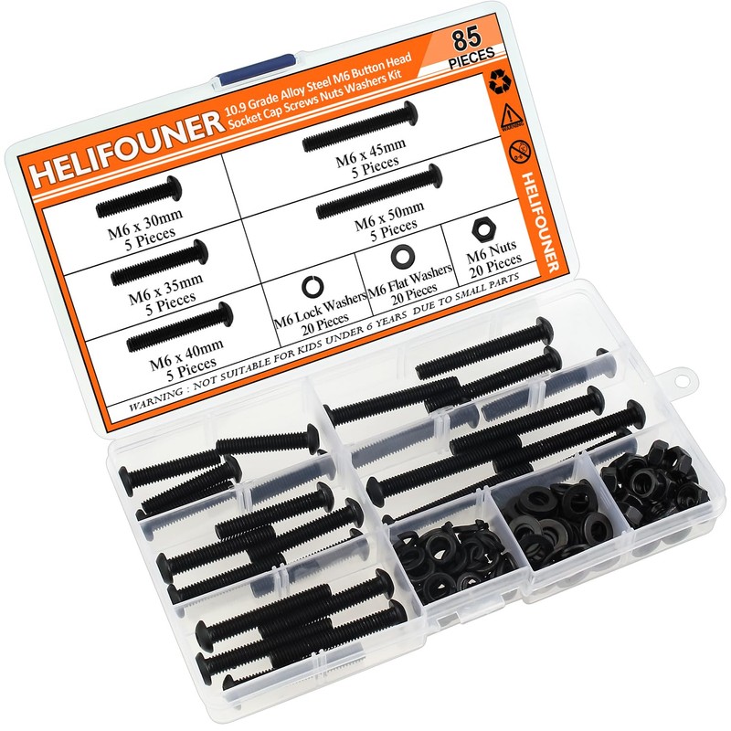 HELIFOUNER 85 Pieces M6 x 30mm /35mm /40mm /45mm /50mm,