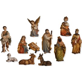 FADEDA 11 x Markus Nativity Figures, Height: 7 cm, Hand-Painted, Detailed Nativity Scene Figures, Christmas Table Decoration, Nativity Accessories