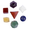 mookaitedecor 7 Chakra Crystal Platonic Solids Sacred Geometry Set, Polished