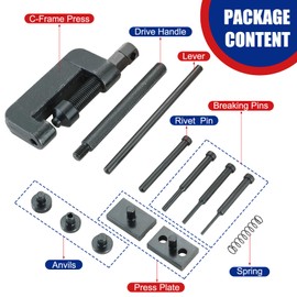 NYXOVA 13PCS Chain Breaker Tool Kit, Motorcycle Chain Breaker Set, Chain Removal Tool Chain Cutter and Riveter Kit with Carrying Case for ATV, Bicycle, and Motorcycle for Easy Chain Maintenance