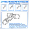 Swivel Carabiner Stainless Steel, 2 PCS Double Eye Swivel Hook