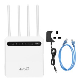4G WiFi Router 600Mbps Standard SIM Card Slot 4 Antennas Support 20 Devices Mobile WiFi Hotspot for Europe 100‑240V UK Plug
