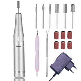 Dr.Nail Electric Nail Drill - Portable Electric Nail Drill Professional Efile Nail Drill Kit for Acrylic, Gel Nails, Manicure Pedicure Polishing Shape Tools (Silver)