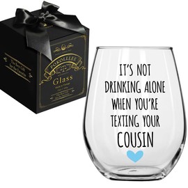 Pokolllee Cousin Gifts for Women, Cousin Appreciation Wine Glass Gift for Cousin, Thank You Gift Birthday Gifts for Cousin, Best Cousin Ever Gifts from Sister, Mother's Day Gifts for Cousin Female
