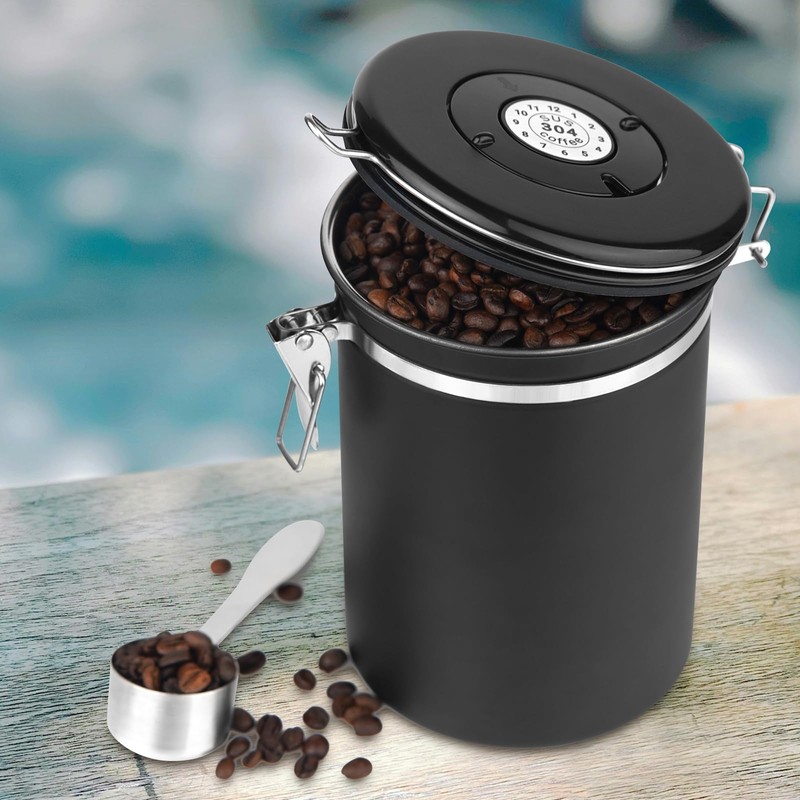 Ohtomber Coffee Canister Storage Container - 22OZ Stainless Steel Airtight