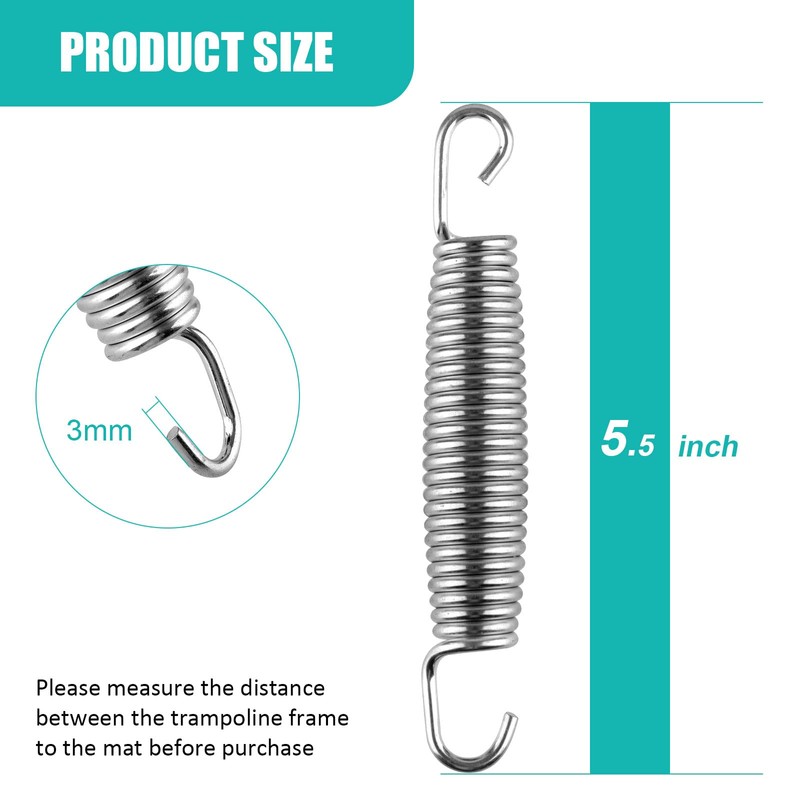 Heavy Duty Trampoline Springs 5.5inch for Trampolines, Stainless Steel Trampolin