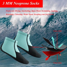 YDQUANI 3mm Short Wetsuit Socks, Camouflage Low-Cut Neoprene Sock Keep Warm Non-Slip Diving Socks for Men Women Open Water Swimming Surfing Kayaking Snorkelling