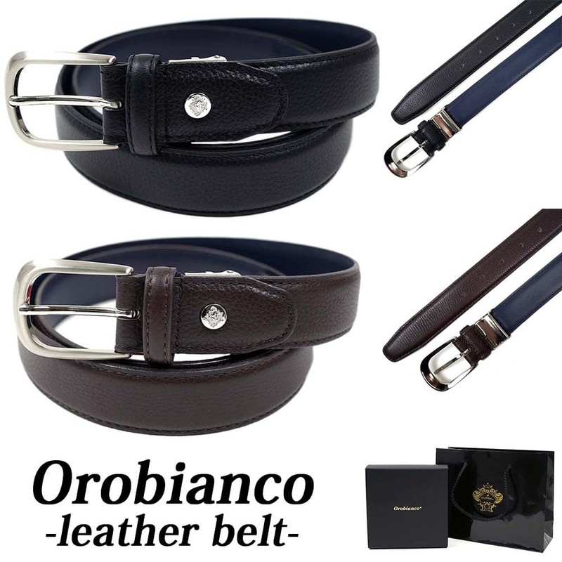 Orobianco ORB-010822D Men's Business Belt, Market, Made in Japan, Cowhide