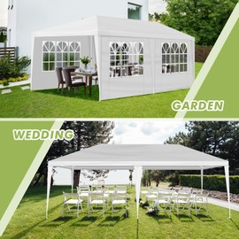 10x20 Party Tent, Outdoor Tents for Parties, Canopy Tent with 4 Removable Sidewalls, Gazebo Shelter with Stakes & Ropes for Outdoor Wedding Party