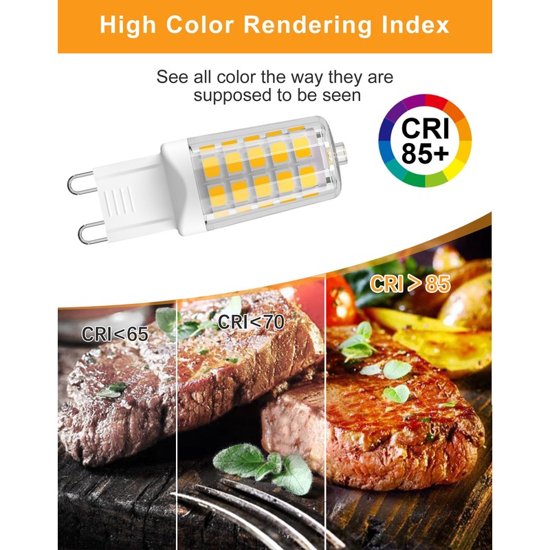 GOHDLAMP 10 Pack G9 LED Bulb Dimmable, 40 Watt Equivalent
