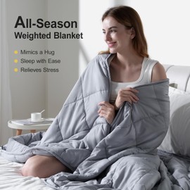 Lofus Weighted Blanket for Adults 20 lbs 60"x 80" Queen Size, Breathable All-Season Weighted Heavy Blankets, Soft Microfiber with Premium Glass Beads for Sleeping, Grey