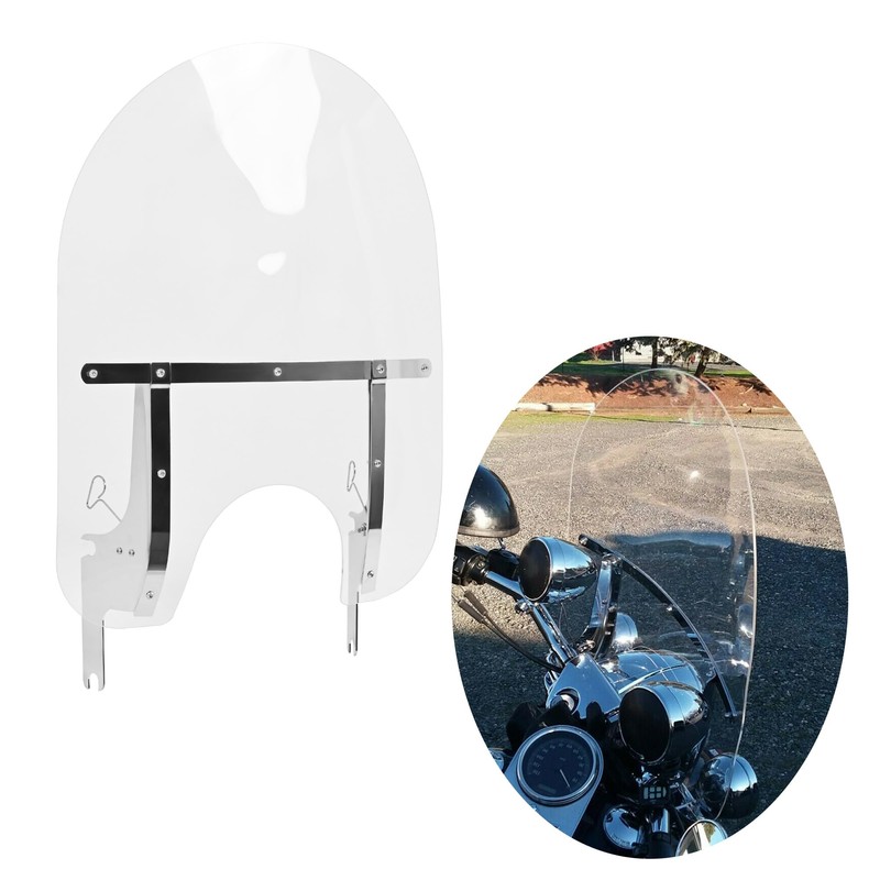 HECASA 29" x 22" Motorcycle Windshield Clear Windscreen Compatible With