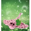 DolliBu Pink Rose Stingray Stuffed Animal with Green Plush Shamrock