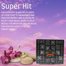 Satya Super Hit Incense Cone x1 pack, used for Aromatherapy, Spa, Yoga, Weddings, Reiki, Meditation, Healing by SAMASIA