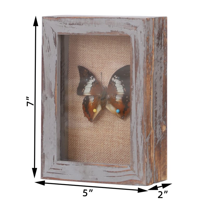 Rustic Grey Shadow Box 5x7, Small Shadow Box Frame with