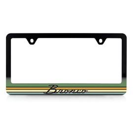 Ford Bronco Vintage Script UV Cured Ink Black Plastic License Plate Frame