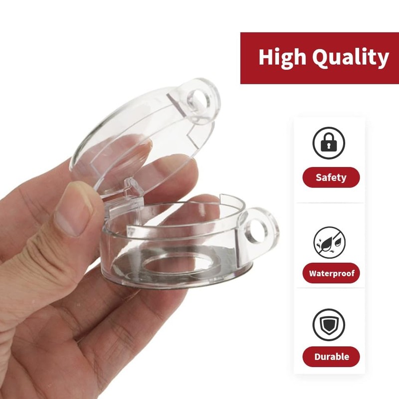 HiLKCO 1.18in (30mm) Transparent Lockout Box for Emergency Stop Wall