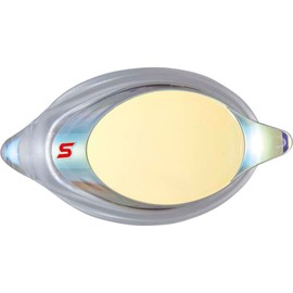 [スワンズ] スイミングゴーグル 度付きレンズ SRXCL-M PAF CY クリア×フラッシュイエローミラー S-4.00 レーシング クッション付 大人用 レンズのみ