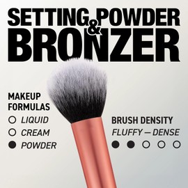 REAL TECHNIQUES, Ultra Plush Powder Makeup Brush, Brocha para Maquillaje en Polvo, Ideal para Matificar y Sellar