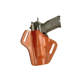 Premium Leather OWB Pancake Holster with Open Top Fits, Ruger SR 22P/22LR, SR40/40C/SR9/9C, LC9/LC40/LC380, P90/P95/P345/P85/P89, LCP, Right Hand Draw, Brown Color (Ruger LCRX Revolver)