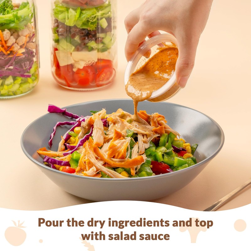 SOLIGT 4 Pack Glass Salad Jars with Lids Meal Prep,
