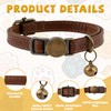2 Pcs Retro Leather Cat Collar for Boy Cats, Adjustable