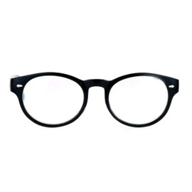 SA106 Oval Horn Rim Multi 3 Focus Progressive Reading Glasses Black 1.5