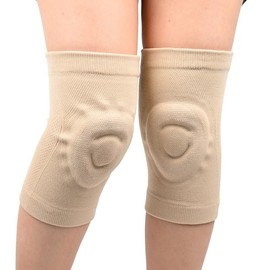 2 Pack Knee Sleeves for Men Women, Anti-slip Compression Knee Brace Knee Sleeve with Silicone Patella Gel Pad, Knee Braces for Knee Pain Knee Brace for Arthritis Pain and Support (Beige, X-Large)