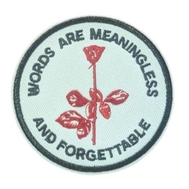 Generic Depeche Patch Words are Meaningless and Forgetable Enjoy The Silence DM Violator Rose Lyrics 80s Music Rock Goth Synthpop Embroidered Iron On Round Patch 3"", Regular