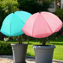 2Pcs Upgraded Plant Umbrellas for Outdoor Plants 26inch Adjustable Angles Plant Shade Umbrella Sturdy Garden Shade Cover Sun Protection Umbrella Larger Size for Potted Plants Garden Bed Flower Pot