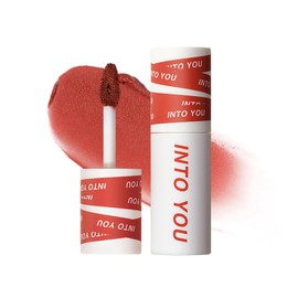 INTO YOU Matte Lipstick, Super Stay Lipstick for Women, Waterproof, Long Lasting Lipstick, High Impact Lipcolor with Lightweight Lip Mud Texture, Dual-use for Lips and Cheek, Red Lipstick (EM06)