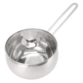Milk Warmer Pot Stainless Steel Thick Composite Bottom Even Heating Milk Pan Soup Pot with Single Handle