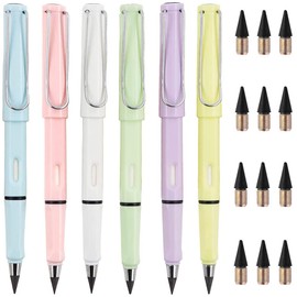 Qikaara Pack of 6 Eternal Pencil - Sustainable, Inkless Pencil without Sharpening, Durable Magic Pencil, Pencil Set, Infinity Pencil with Elegant Look, Magic Pencil