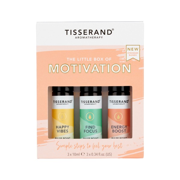 Tisserand The Little Box of Motivation Roller Ball Kit 10ml x 3 Pack, Motivation