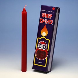 朱ダルマ ローソク 10号/6本 燃焼時間約5時間30分 225g φ16mm×200mm 日本製 （赤いローソク）