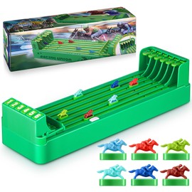 Foilswirl Electric Horse Racing Board Game Mini Portable 6-Horse Racing Table Desktop Derby Game for Adult Family Party Entertainment