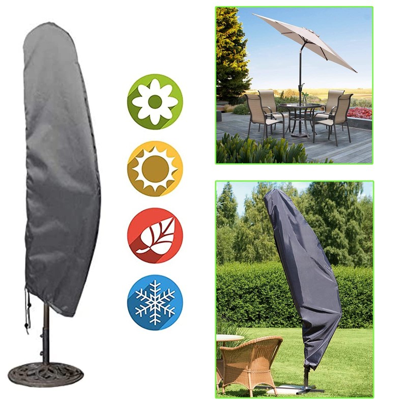 HENTEX Parasol Protective Cover, with Foldable Fibreglass Rod, Cantilever Parasol,