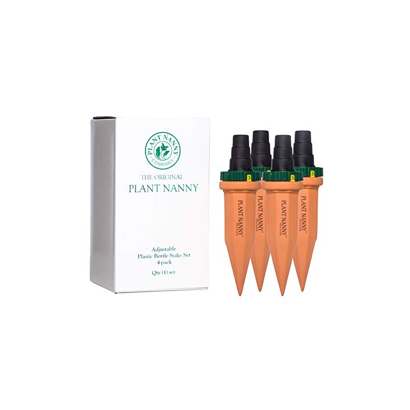 Plant Nanny Adjustable Quick Connect Plastic Bottle Stake Set (4