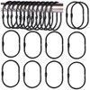 Metal Oval Shower Curtain Rings - 24Pcs Decorative Hooks for
