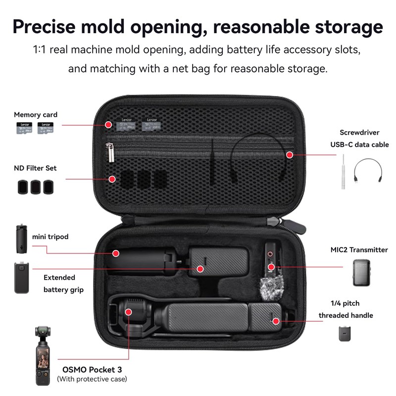 YINGSHIJIANG Osmo Pocket 3 Case,Perfect Fit Portable PU Storage Pouch