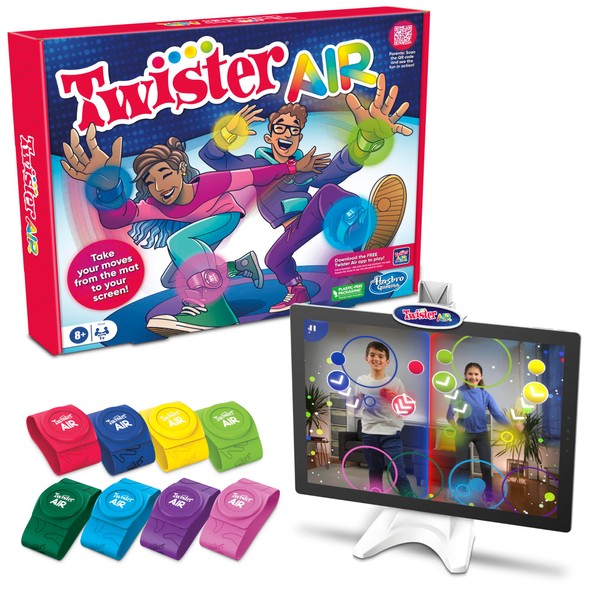 Twister Air game, app-based AR Twister game, connects to smart devices, active party games, from 8 years old