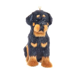 The Bridge Collection Rottweiler Dog Ornament - Furry Rottweiler Ornament for Holiday Decor - Animal Christmas Tree Ornament - Pet Ornaments for Dog Lovers
