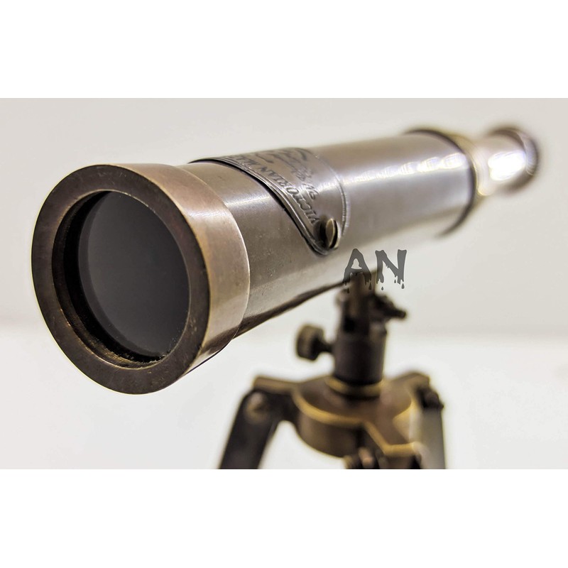 Brass Nautical Miniature Telescope, Victoria Marine Telescope with Tripod Stand/Tabletop