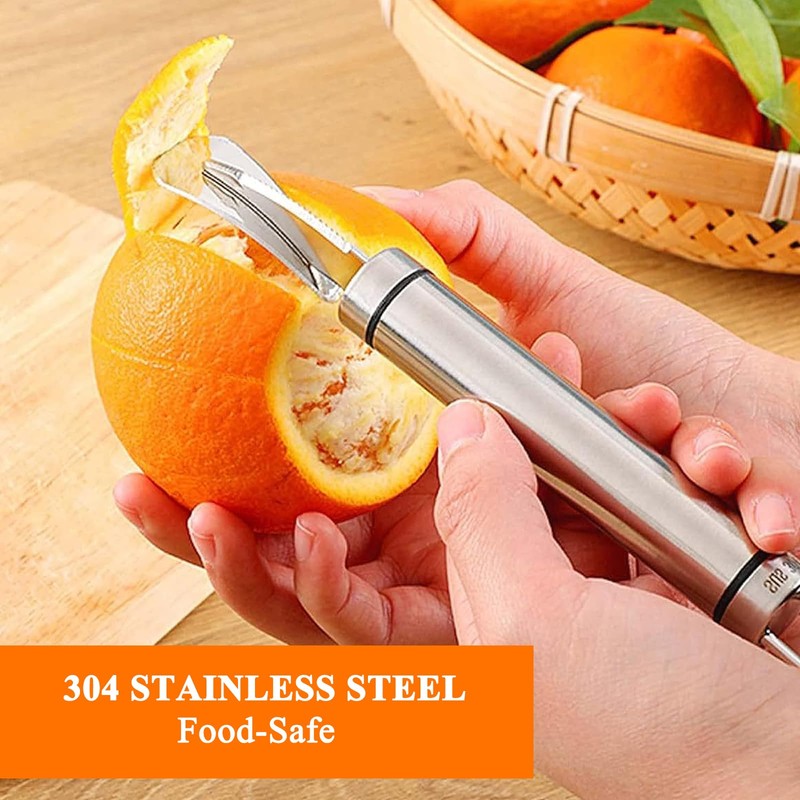 Orange Citrus Peelers 2PCS Upgraded - Stainless Steel Slicer Cutter