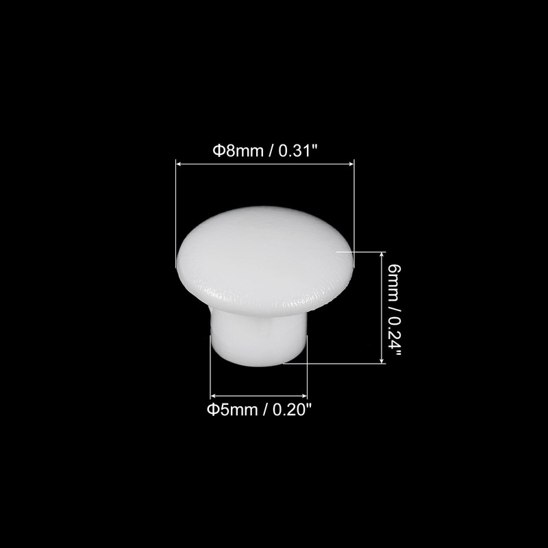 sourcing map 200Pcs Screw Hole Plugs, 5mm(3/16") Dia Plastic Snap