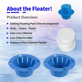 Upgraded Sinking and Floating Pool Cl Dispenser,Sinking Cl Dispenser for Pool,Sinks - Cleans - Floats,Completely immersed, no Waste,Less Smell,Replaces Pool Cl Floater