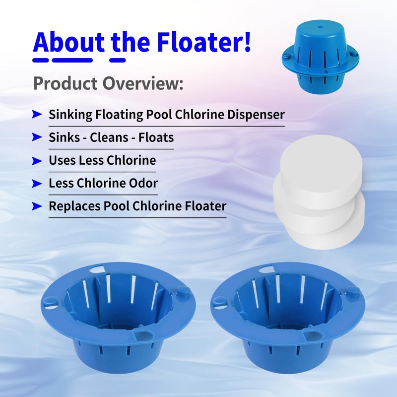 Upgraded Sinking and Floating Pool Cl Dispenser,Sinking Cl Dispenser for