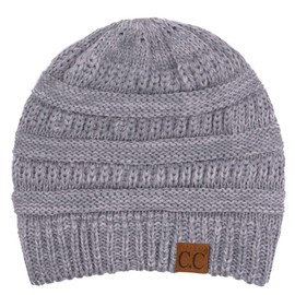 C.C Exclusives Cable Knit Beanie - Thick, Soft & Warm Chunky Beanie Hats (HAT-20A)(HAT-30)(HAT-730), 2 Tone Grey, One Size