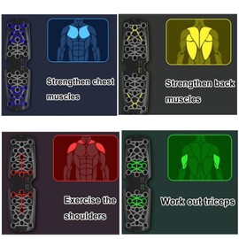 Home Workout Equipment Multi-Functional Pushup Stands System Fitness Floor Chest Muscle Exercise Professional Equipment Burn Fat Strength Training Arm Men & Women Weights (28 + pull rope)